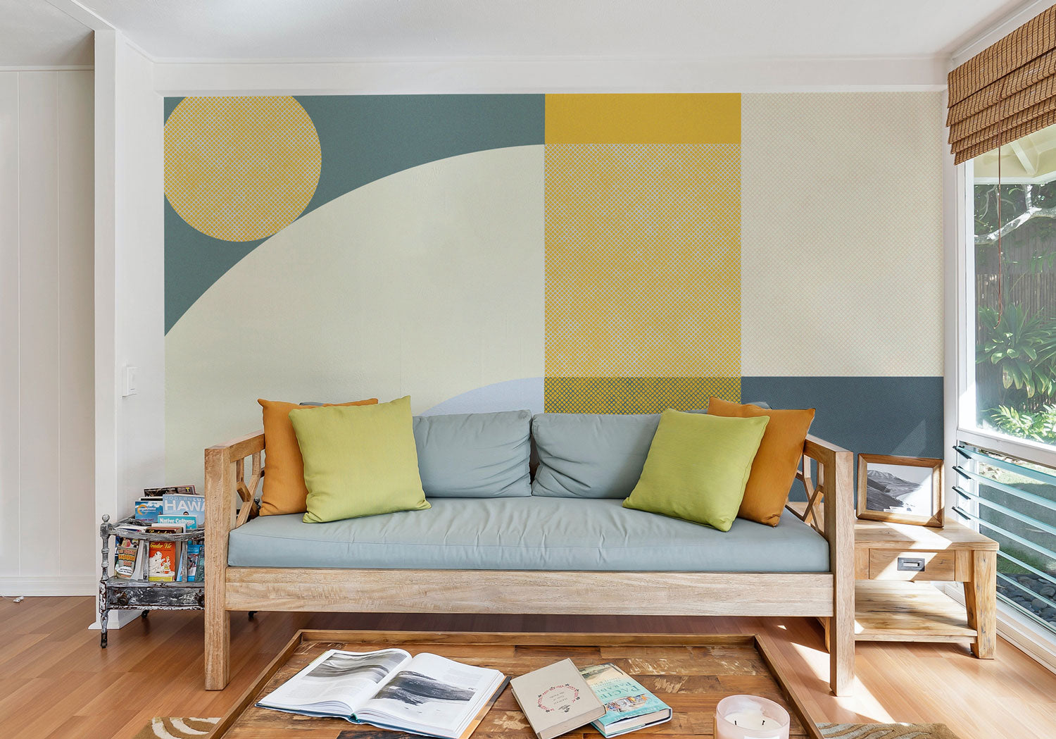 Retro Night Abstract Shapes Wall Mural