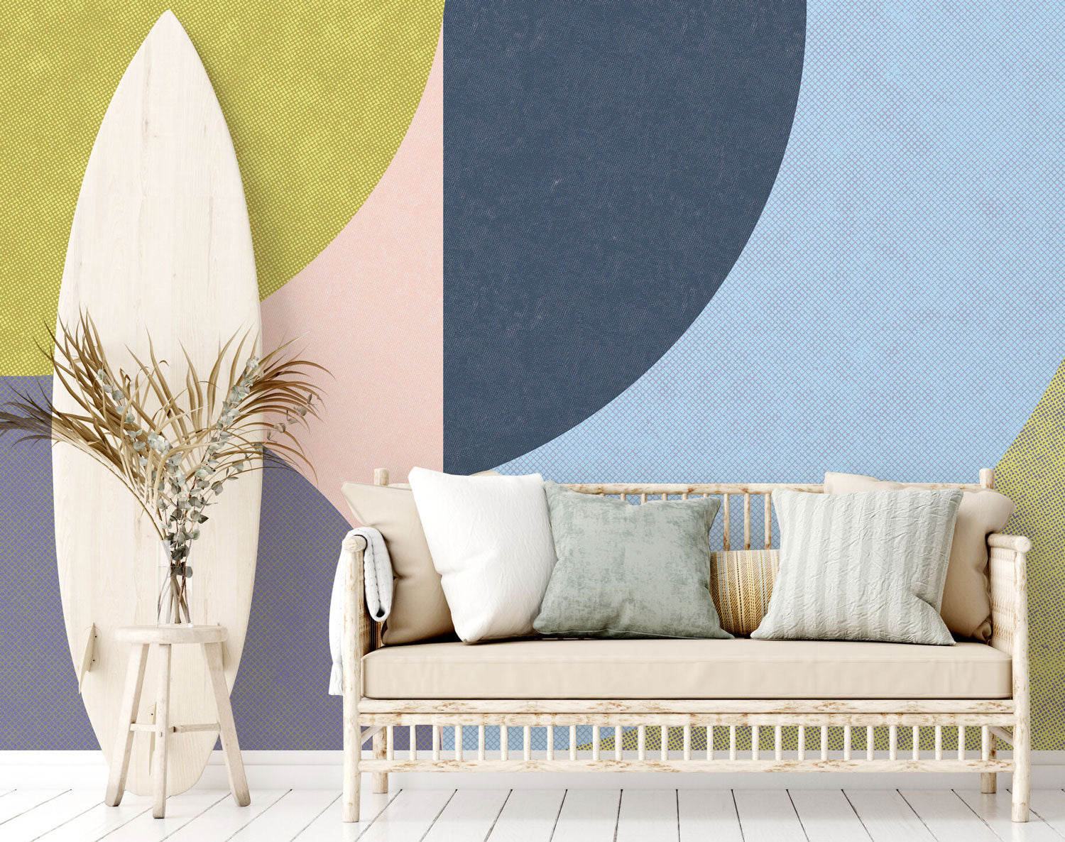 Retro Maui Abstract Shapes Wall Mural