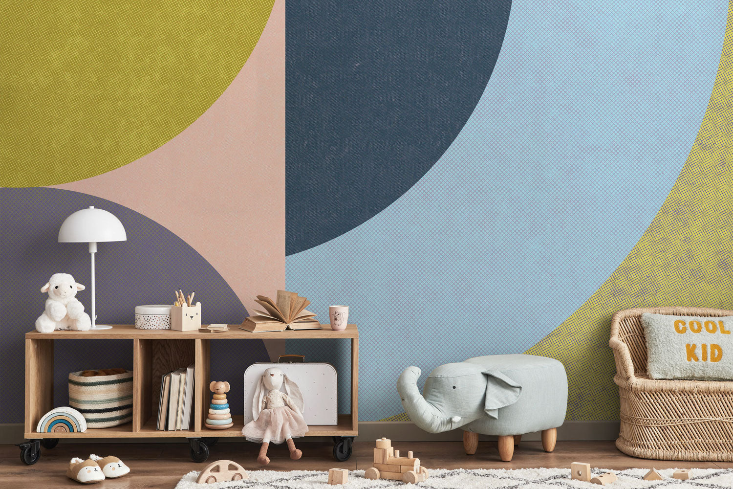 Retro Maui Abstract Shapes Wall Mural