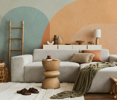Orange Twist Abstract Shapes Wall Mural