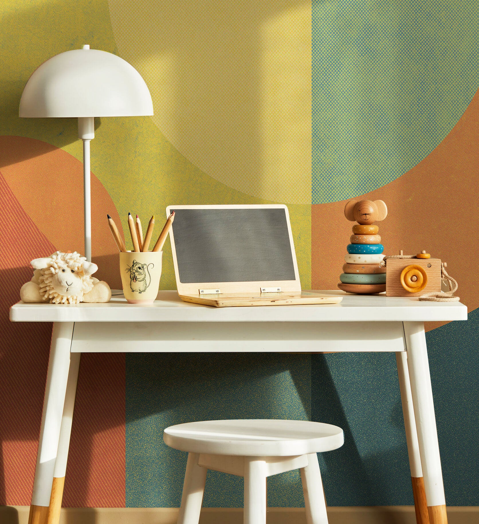 Retro Abstract Shapes Wall Mural