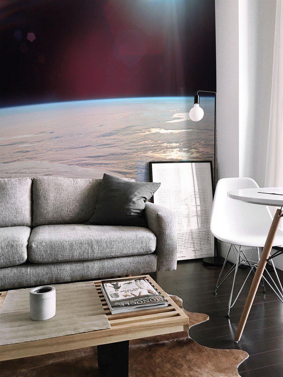 Earth From Apollo 11 Mural Wallpaper-Wall Mural-Eazywallz
