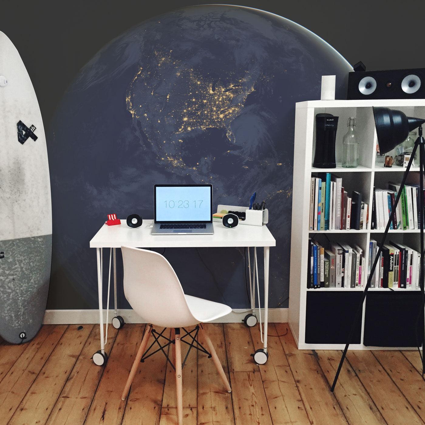 Earth's City Lights Wall Mural-Wall Mural-Eazywallz