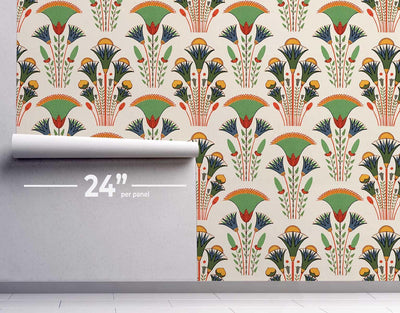 Egyptian Floral Wallpaper #291-Repeat Pattern Wallpaper-Eazywallz