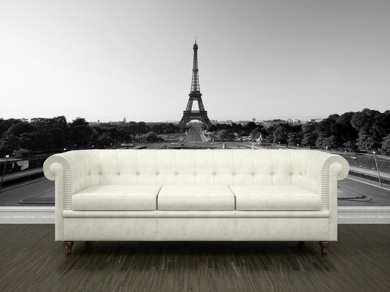 Eiffel Tower at dusk, France Wall Mural-Wall Mural-Eazywallz