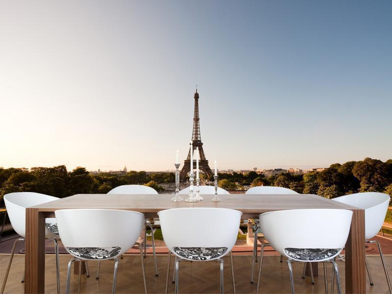 Eiffel Tower at dusk, France Wall Mural-Wall Mural-Eazywallz