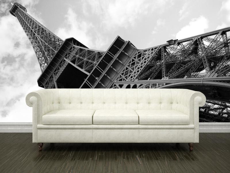 Eiffel Tower over the blue sky, France Wall Mural-Wall Mural-Eazywallz