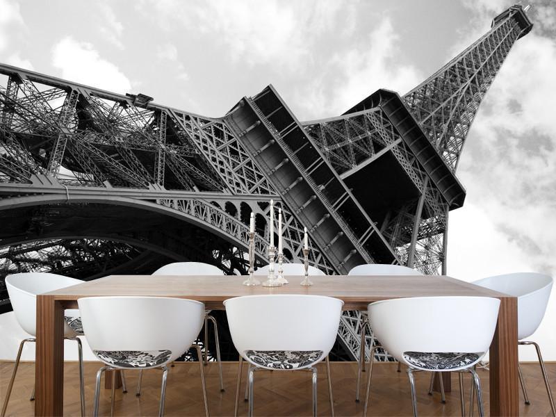 Eiffel Tower over the blue sky, France Wall Mural-Wall Mural-Eazywallz