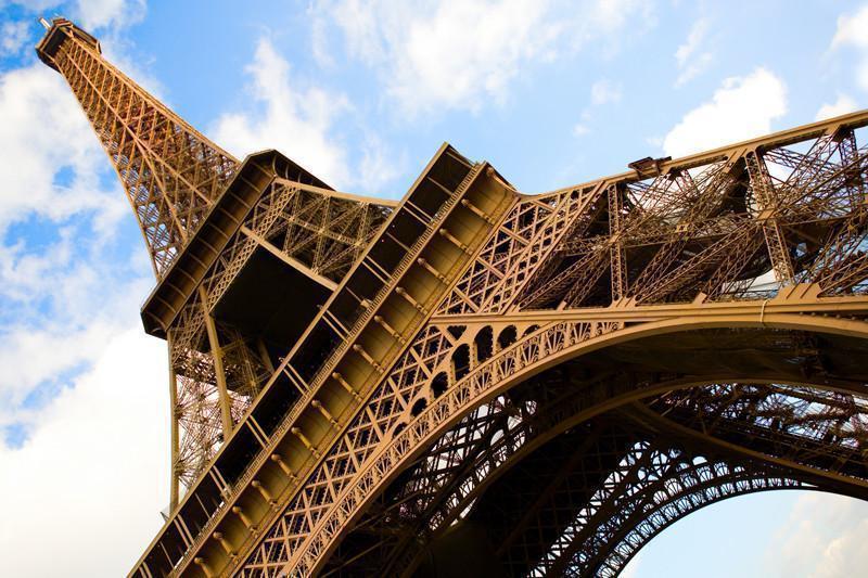 Eiffel Tower over the blue sky, France Wall Mural-Wall Mural-Eazywallz