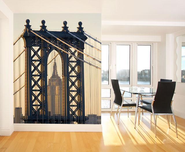 Empire State Building & Manhattan Bridge Wall Mural-Wall Mural-Eazywallz