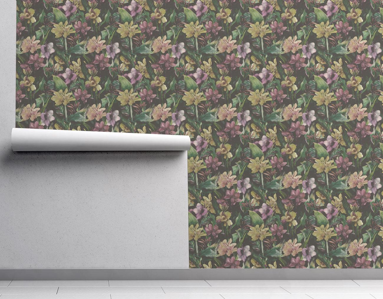 Exotic Florals Wallpaper #533-Repeat Pattern Wallpaper-Eazywallz