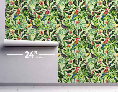 Exotic Tropical Parrots Wallpaper #221-Repeat Pattern Wallpaper-Eazywallz