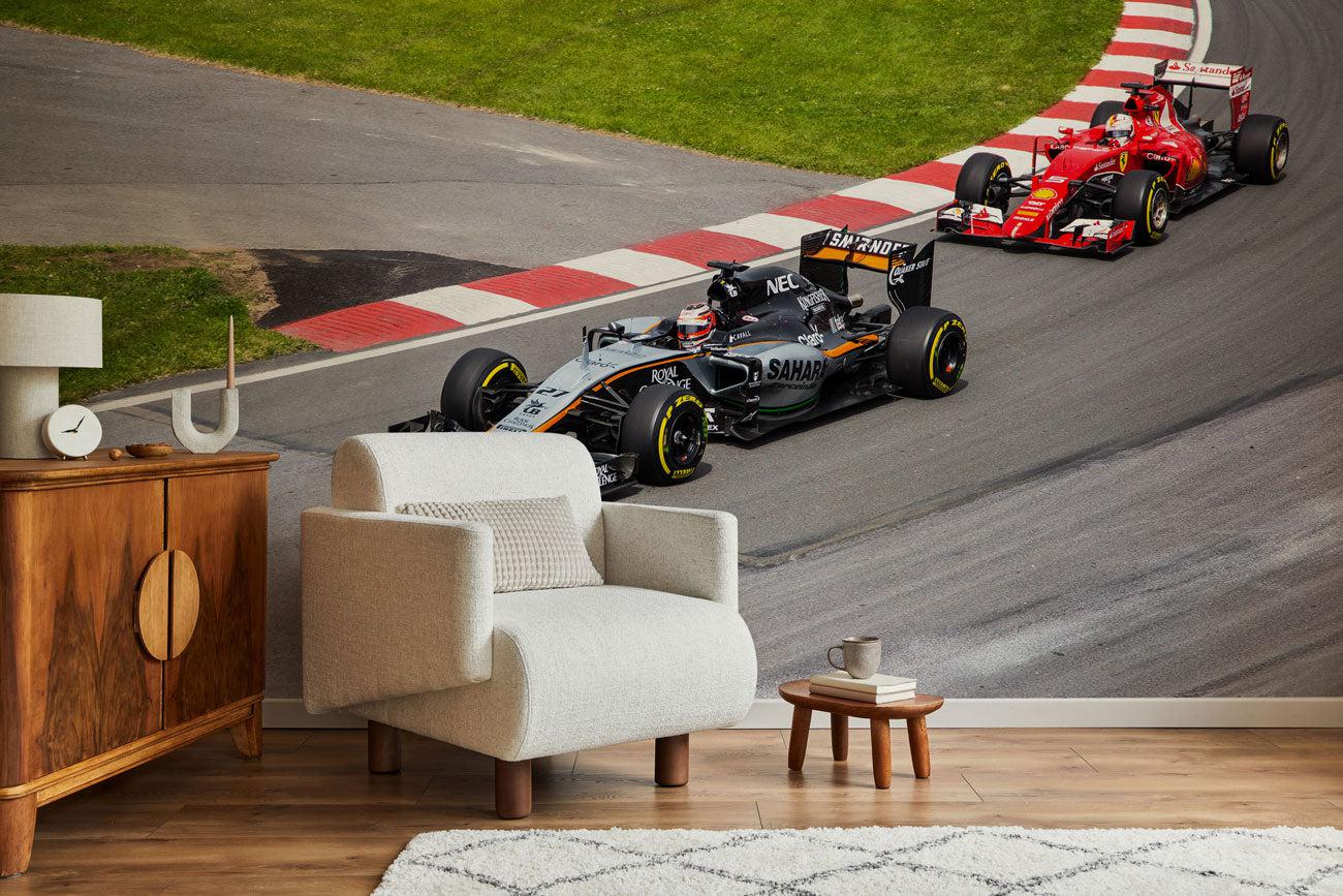 F1 Race Wall Mural | Sports Car Wall Murals | Eazywallz