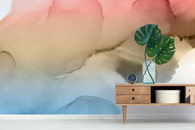 Faded Sunset Ink Utopia Wall Mural-Wall Mural-Eazywallz