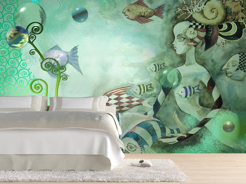 Fantasy mermaid Wall Mural-Wall Mural-Eazywallz