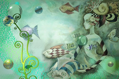 Fantasy mermaid Wall Mural-Wall Mural-Eazywallz