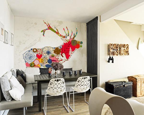 Floral Deer Wall Mural-Wall Mural-Eazywallz