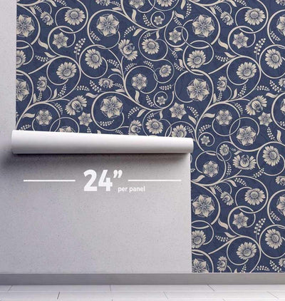 Floral Vine Wallpaper #017-Repeat Pattern Wallpaper-Eazywallz