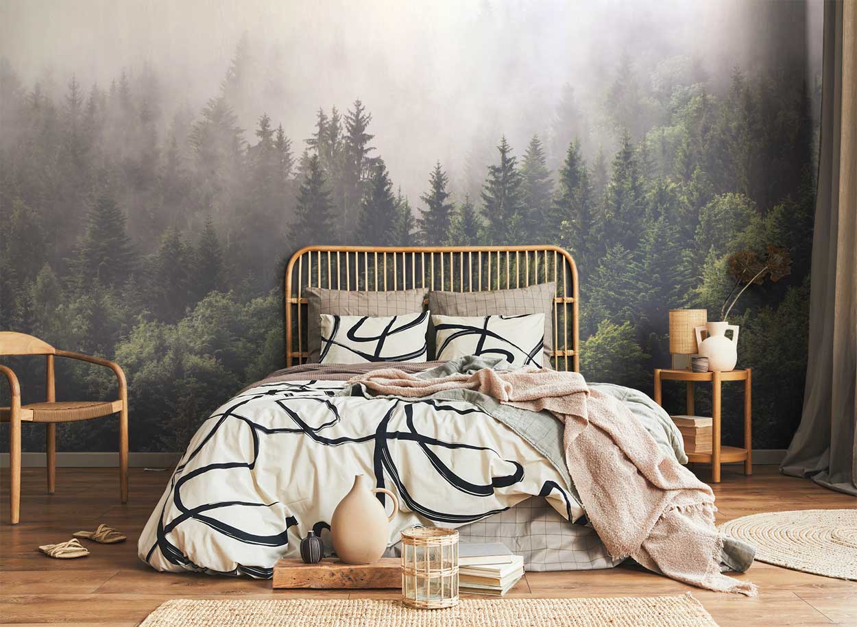 Foggy Forest 2 Wall Mural-Wall Mural-Eazywallz