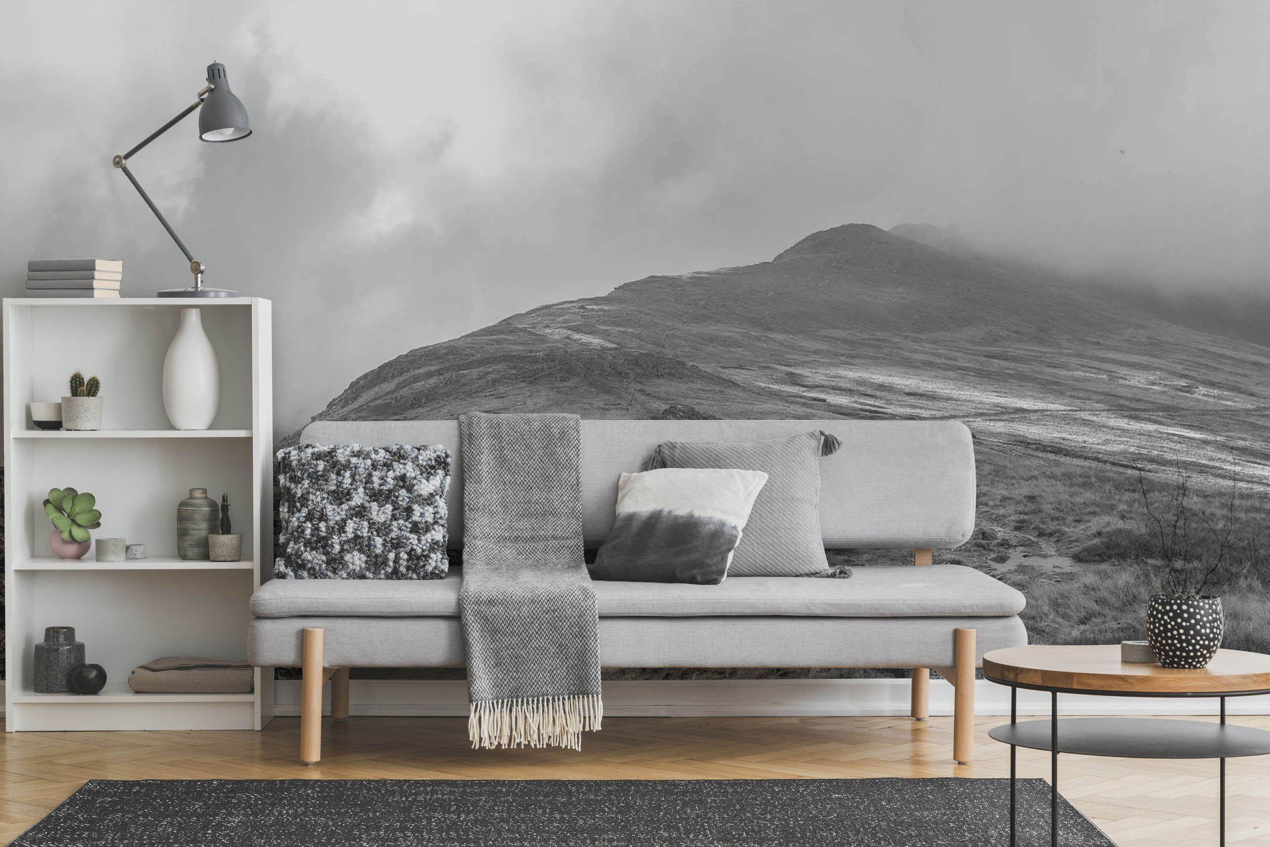 Foggy Mountain Landscape Wallpaper Mural-Wall Mural-Eazywallz