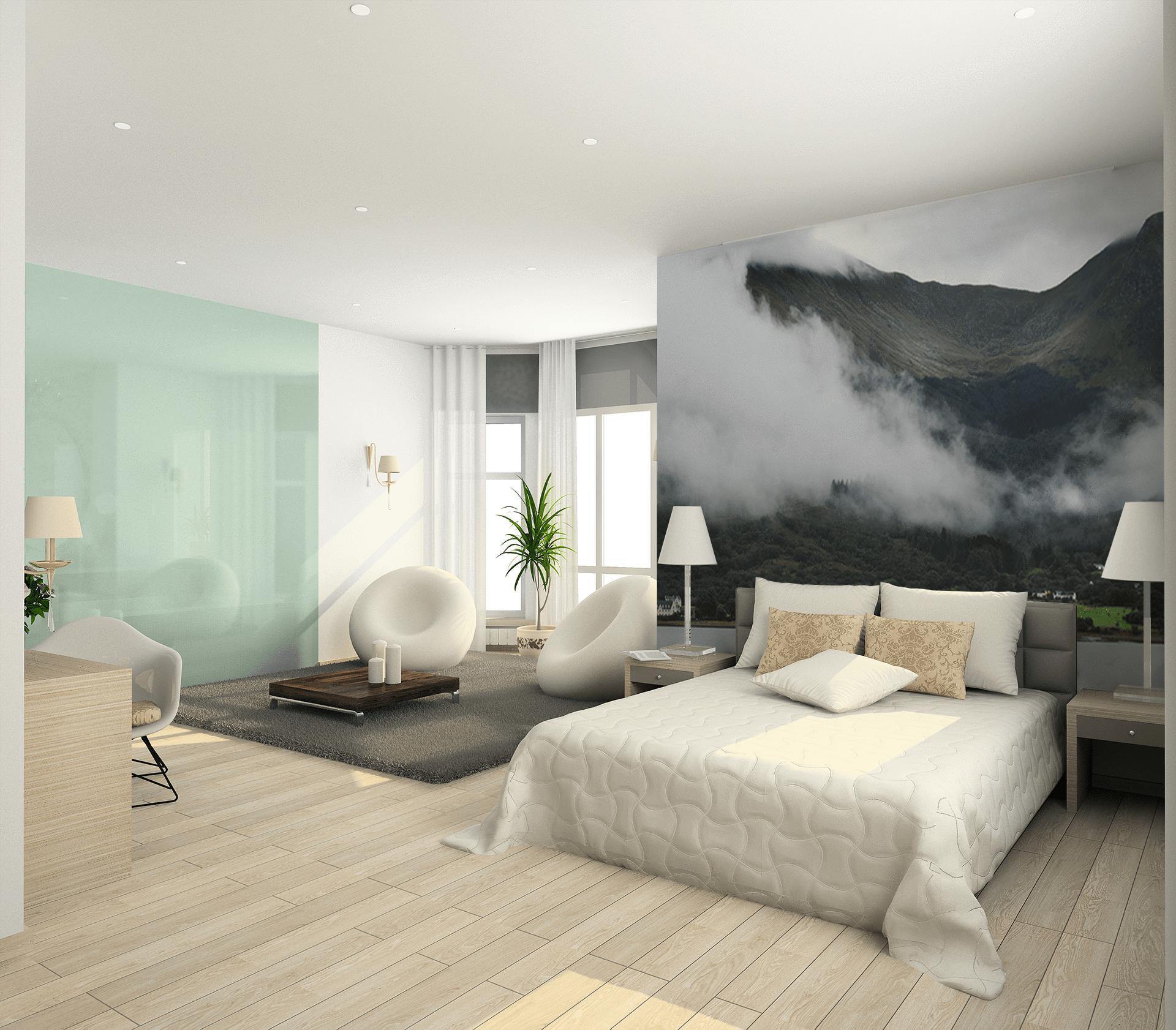 Foggy Mountains in Scotland Wall Mural-Wall Mural-Eazywallz