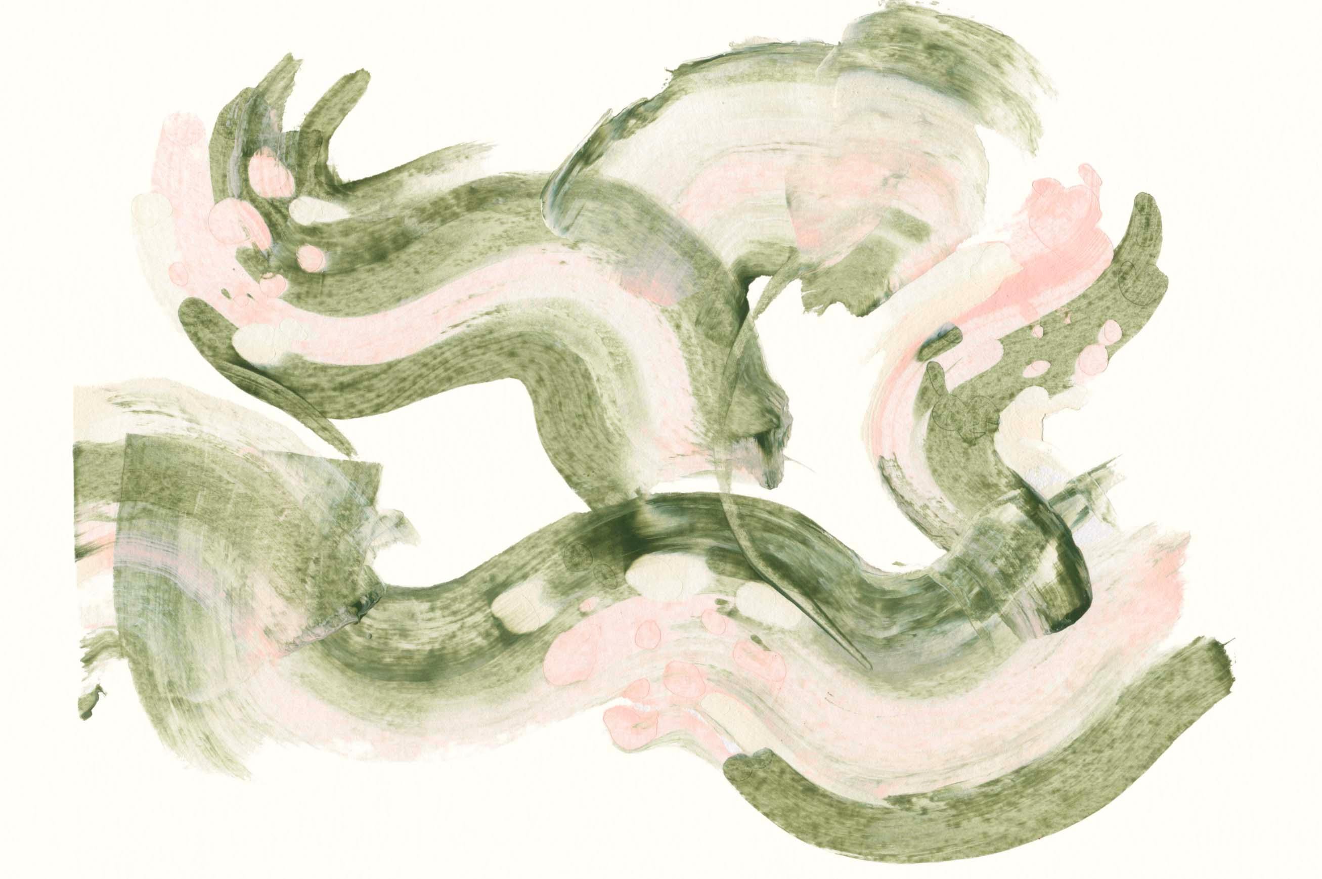 Forest Blush Paint Brush Wall Mural-Wall Mural-Eazywallz