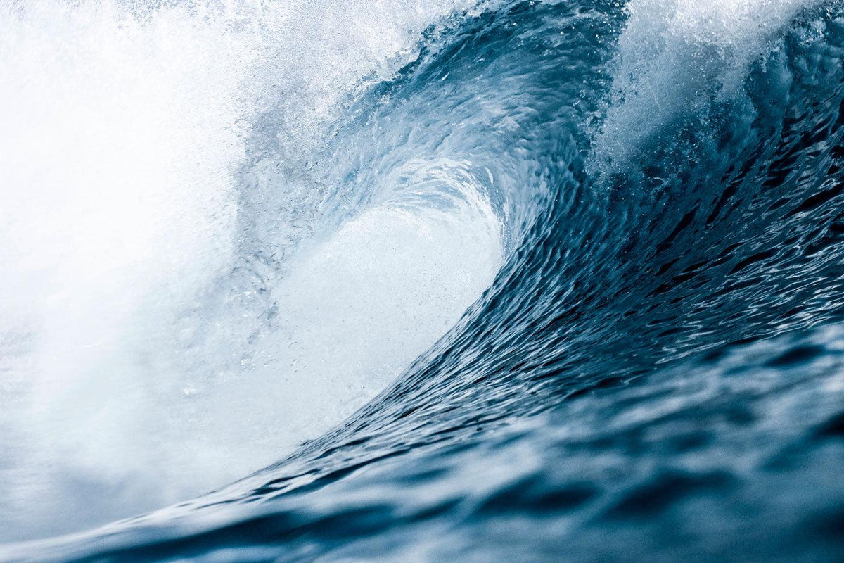 Fresh Blue Wave Wall Mural - Wave Wallpaper - Eazywallz