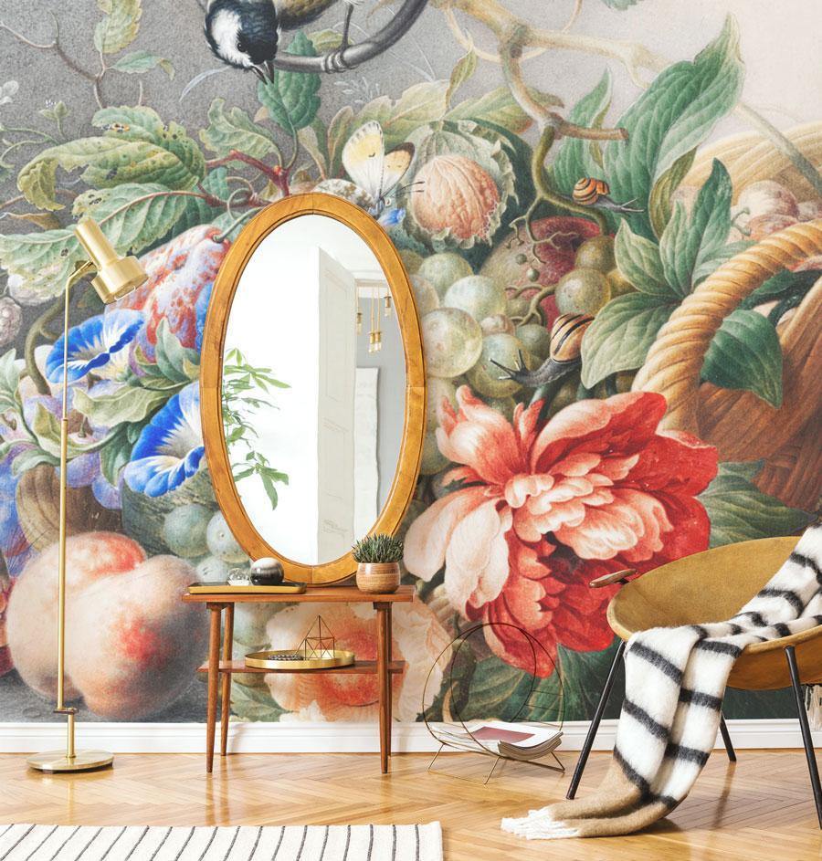 Fruits & Flowers Painting Wall Mural-Wall Mural-Eazywallz