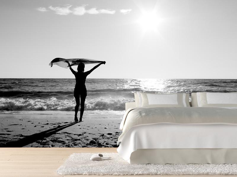 Girl on the Beach Wall Mural-Wall Mural-Eazywallz