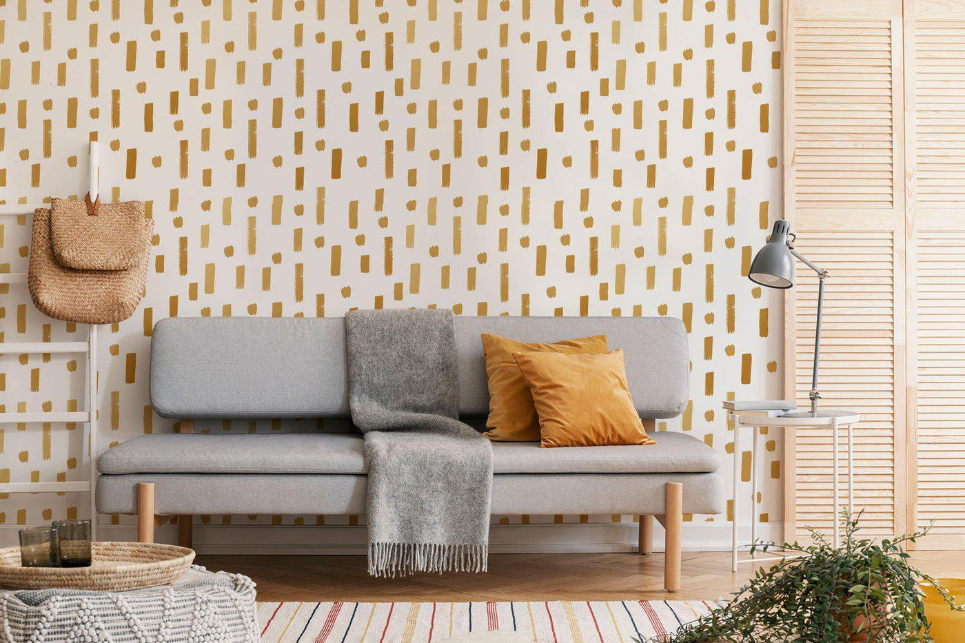 Gold Paint Strokes Wallpaper #006-Repeat Pattern Wallpaper-Eazywallz