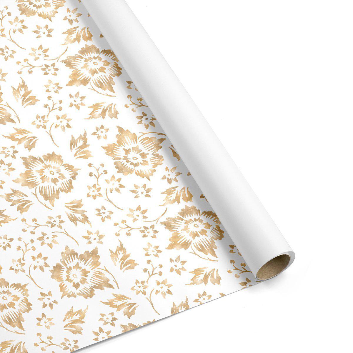 Golden Botanical Florals Wallpaper #437-Repeat Pattern Wallpaper-Eazywallz