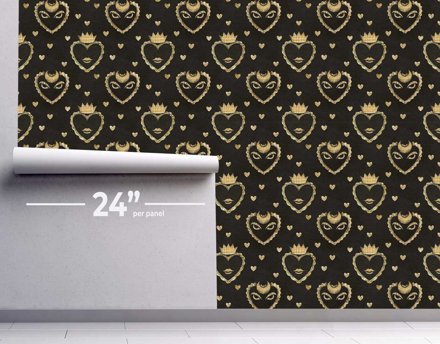 Golden Hearts Wallpaper #453-Repeat Pattern Wallpaper-Eazywallz