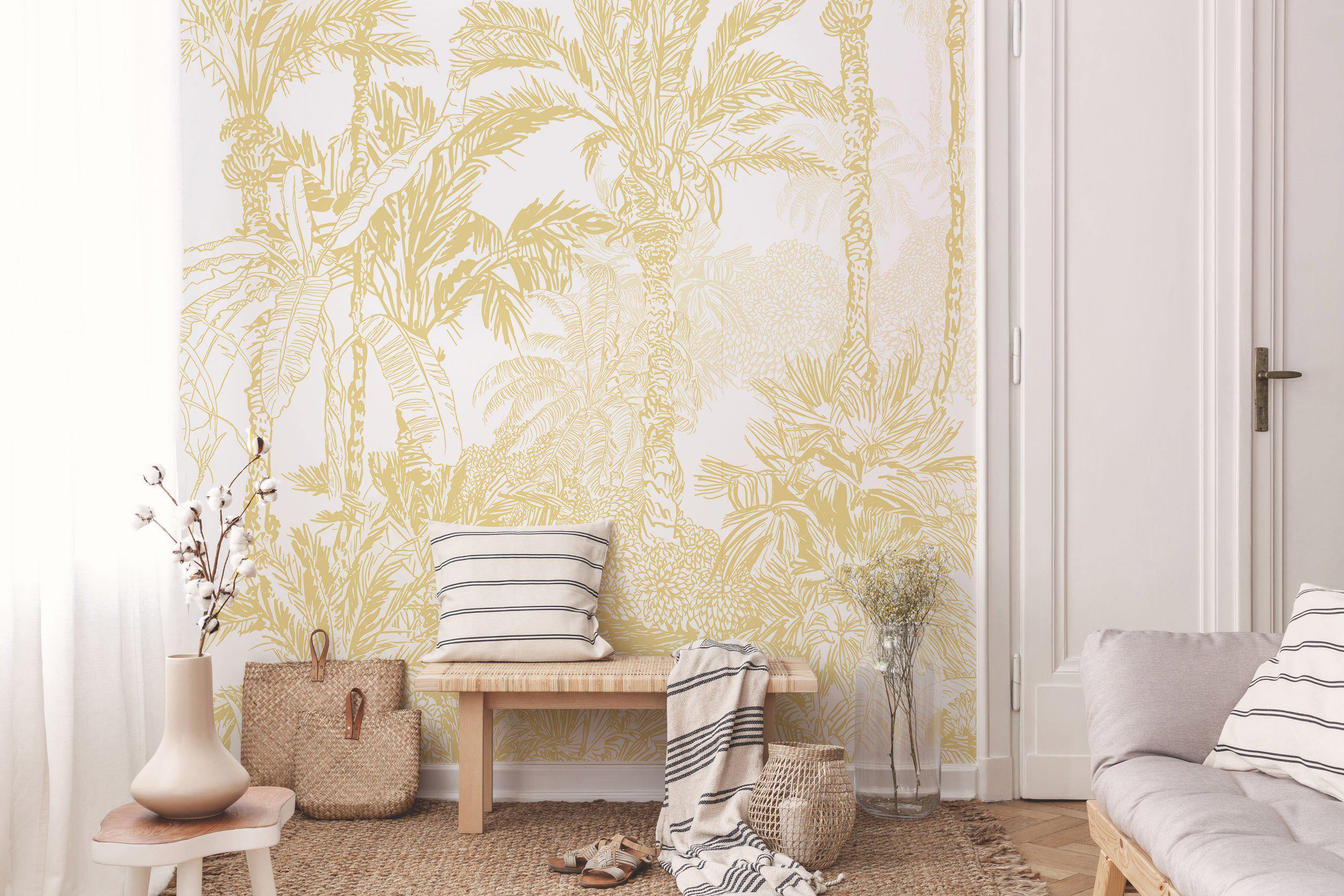 Golden Jungle Toile Wall Mural-Wall Mural-Eazywallz