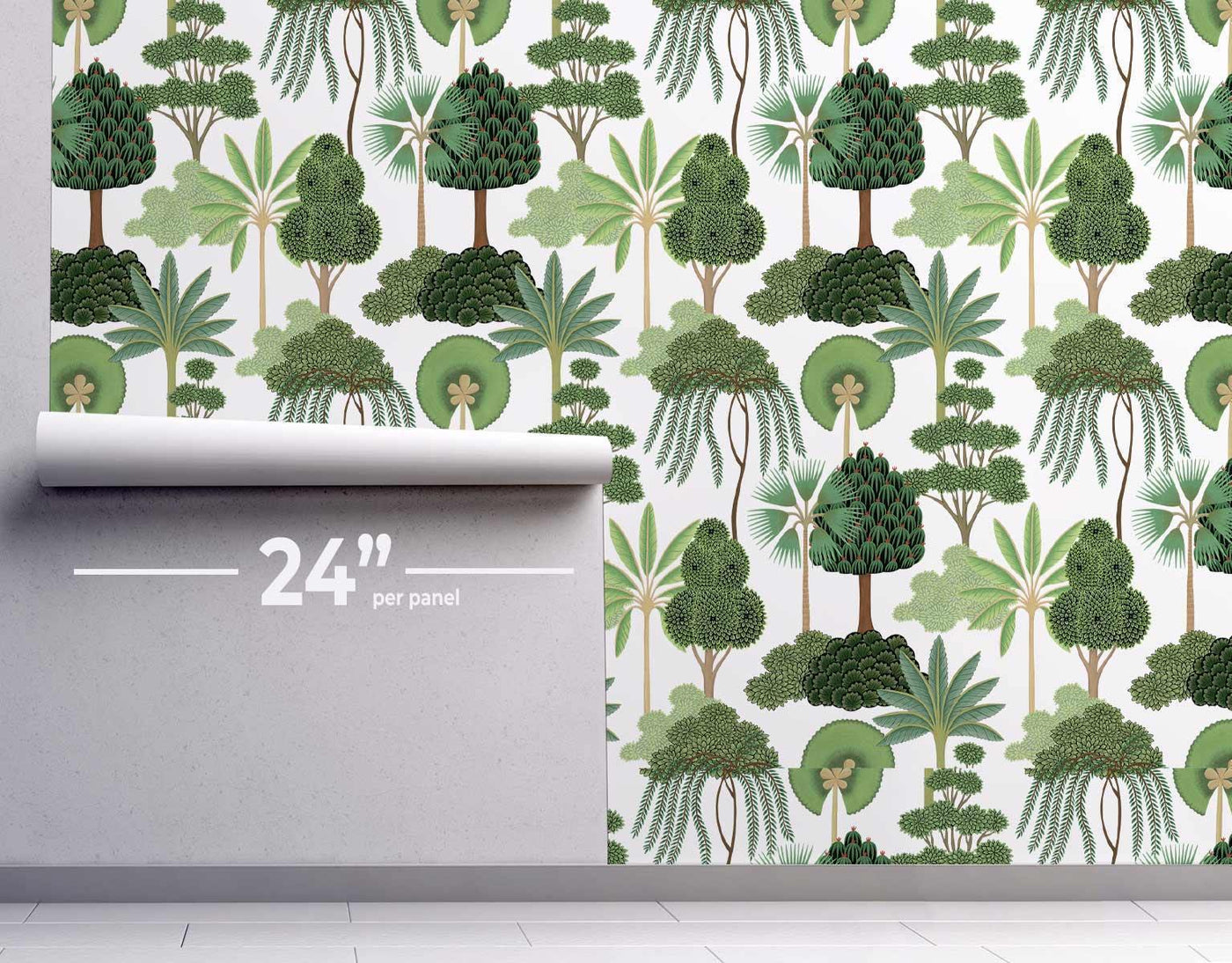 Gouache Jungle Wallpaper #327-Repeat Pattern Wallpaper-Eazywallz