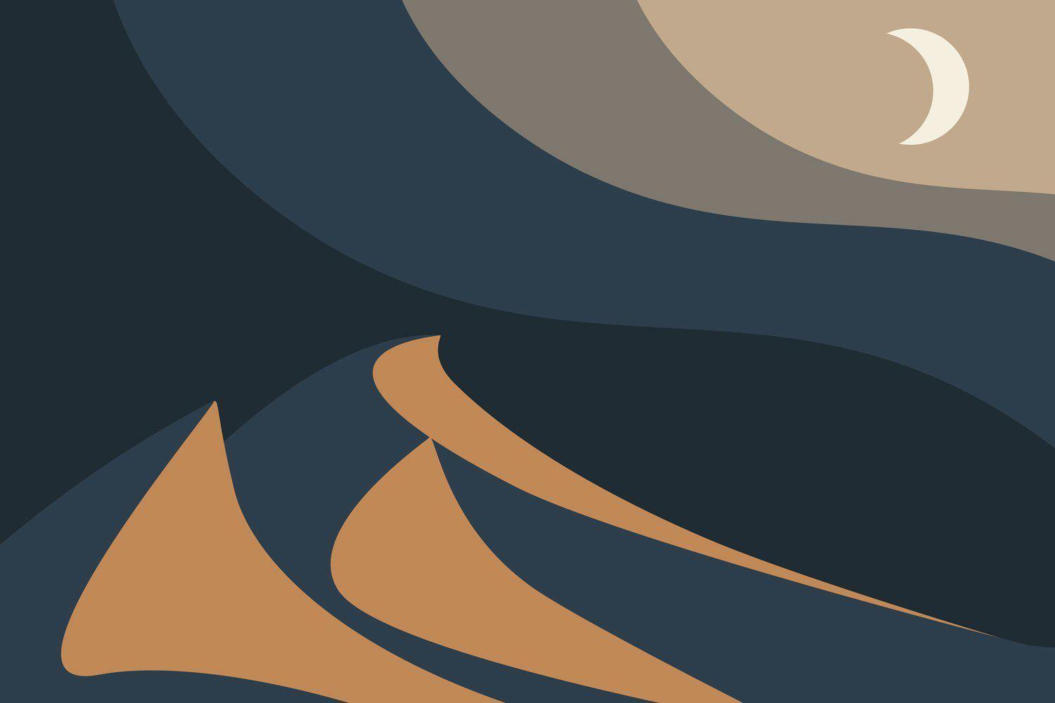 Grand Abstract Desert Nightfall Mural Wallpaper-Wall Mural-Eazywallz