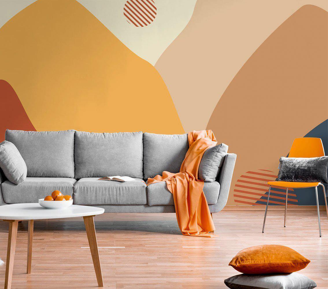 Grand Abstract Mountain Valley Wall Mural-Wall Mural-Eazywallz