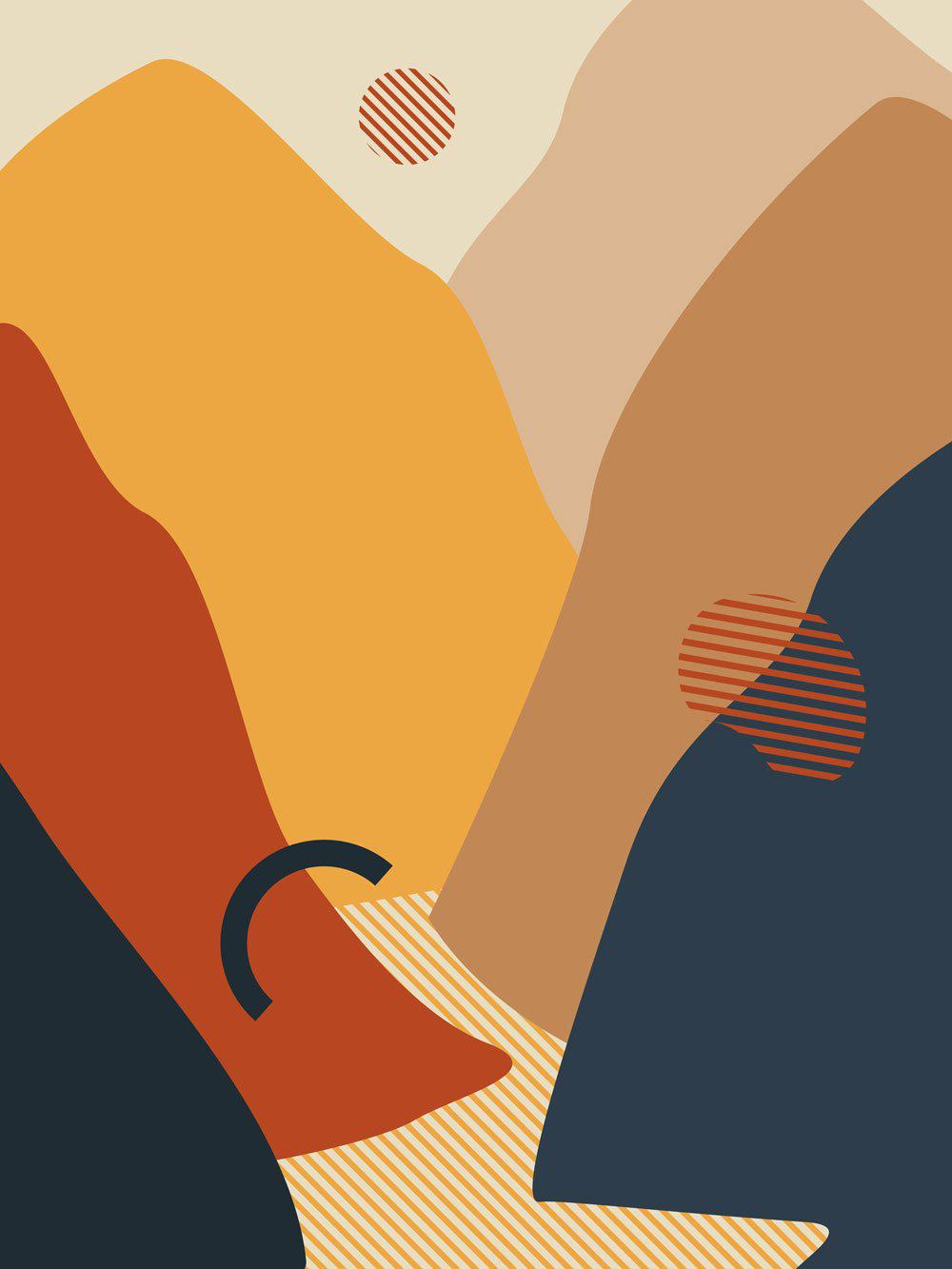 Grand Abstract Mountain Valley Wall Mural-Wall Mural-Eazywallz