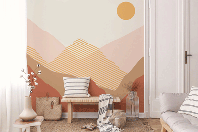 Grand Abstract Mountain Sunrise Wall Mural - Eazywallz