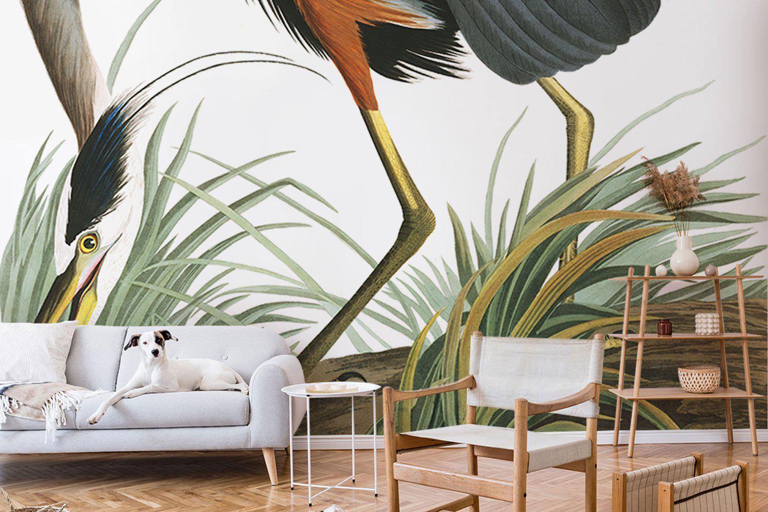 Great Blue Herron Mural Wallpaper-Wall Mural-Eazywallz