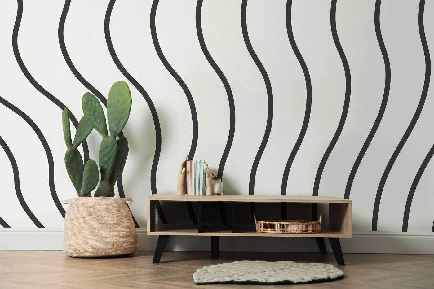 Squiggle Pattern Feature Wall Hand Drawn Squiggle 3 Wall Mural - Abstract Wall Murals - Eazywallz