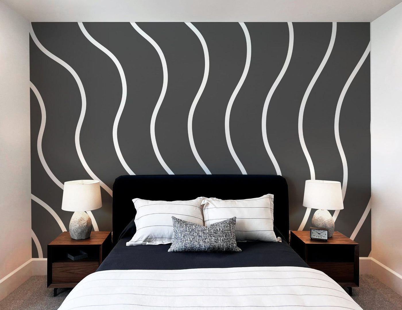 Squiggle Pattern Feature Wall Hand Drawn Squiggle Wall Mural - Abstract Wallpaper Murals - Eazywallz