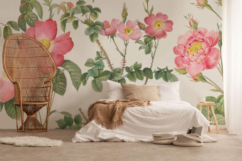 Hibiscus Roses Wall Mural-Wall Mural-Eazywallz