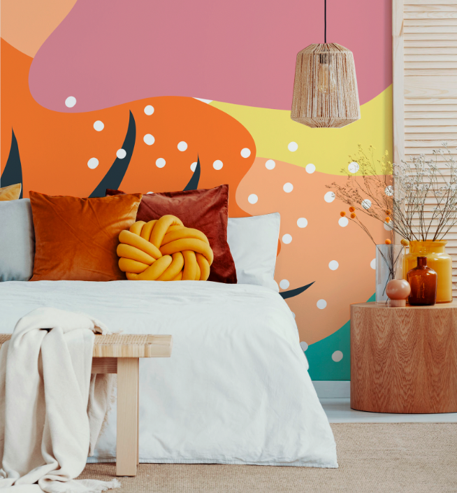 Hot Tropical Memphis Wall Mural-Wall Mural-Eazywallz