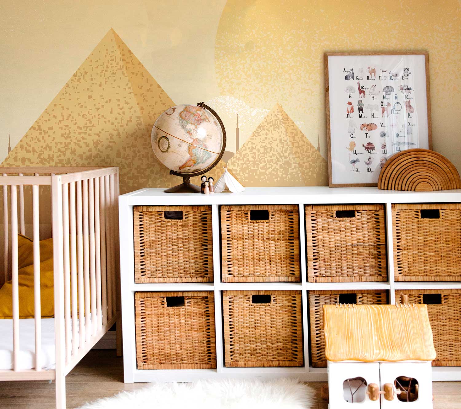 Illustrated Desert Landscape Wall Mural-Wall Mural-Eazywallz