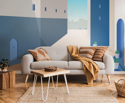 Illustrated Morocco Street Wall Mural-Wall Mural-Eazywallz