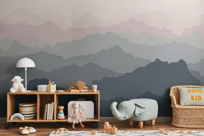 Illustrated Mountain Range Wall Mural-Wall Mural-Eazywallz