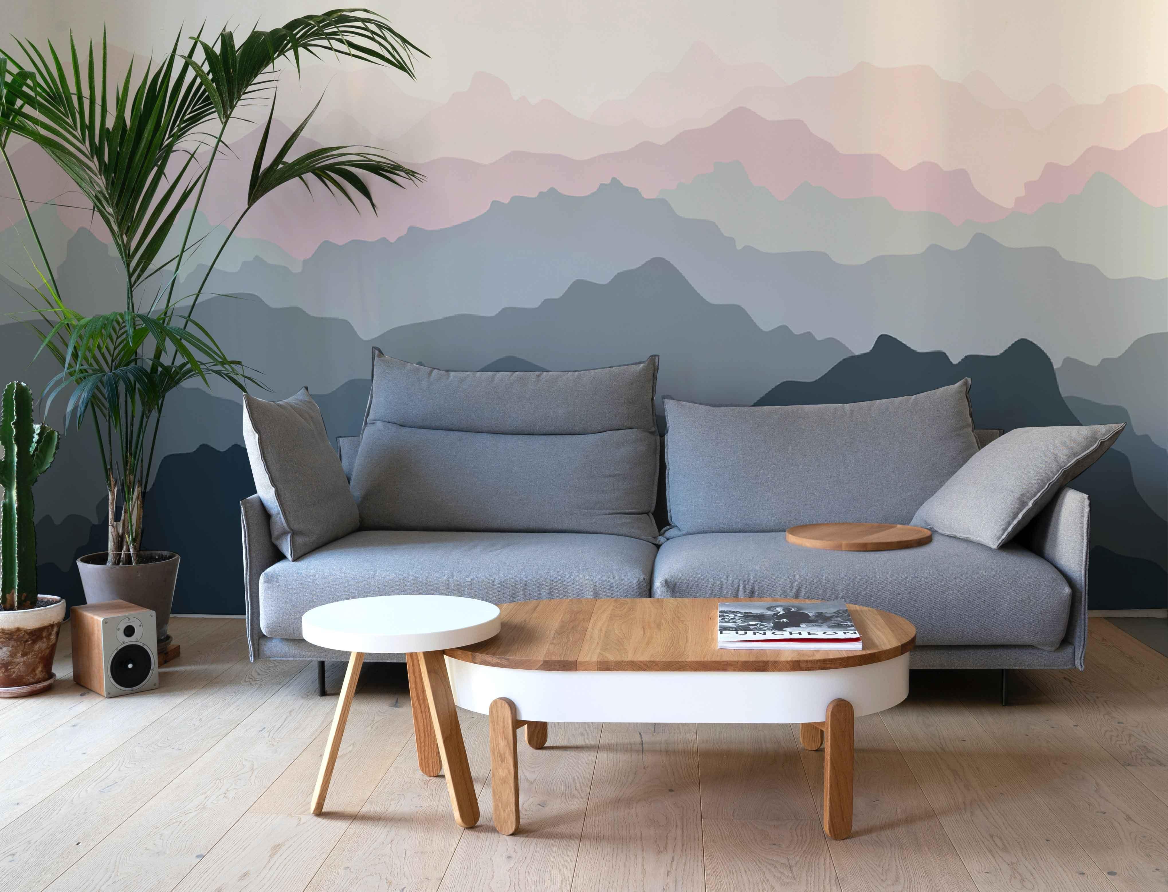 Illustrated Mountain Range Wall Mural-Wall Mural-Eazywallz