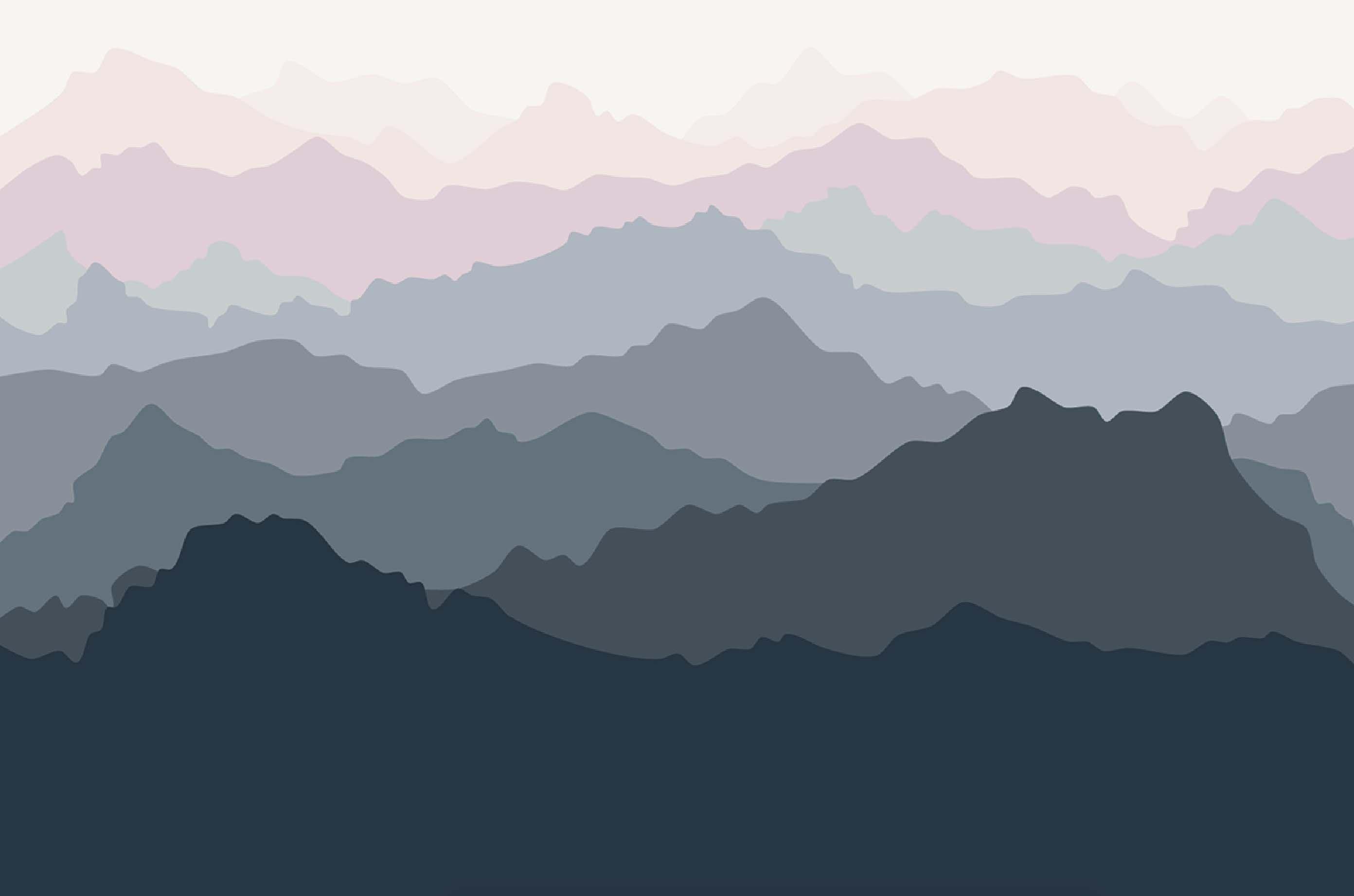 Illustrated Mountain Range Wall Mural-Wall Mural-Eazywallz