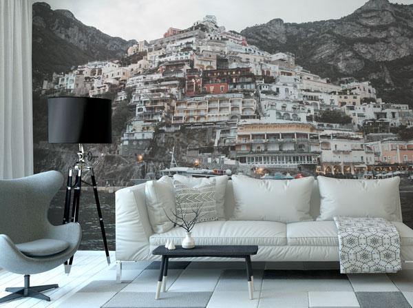 Italian City by the Sea Wall Mural-Wall Mural-Eazywallz