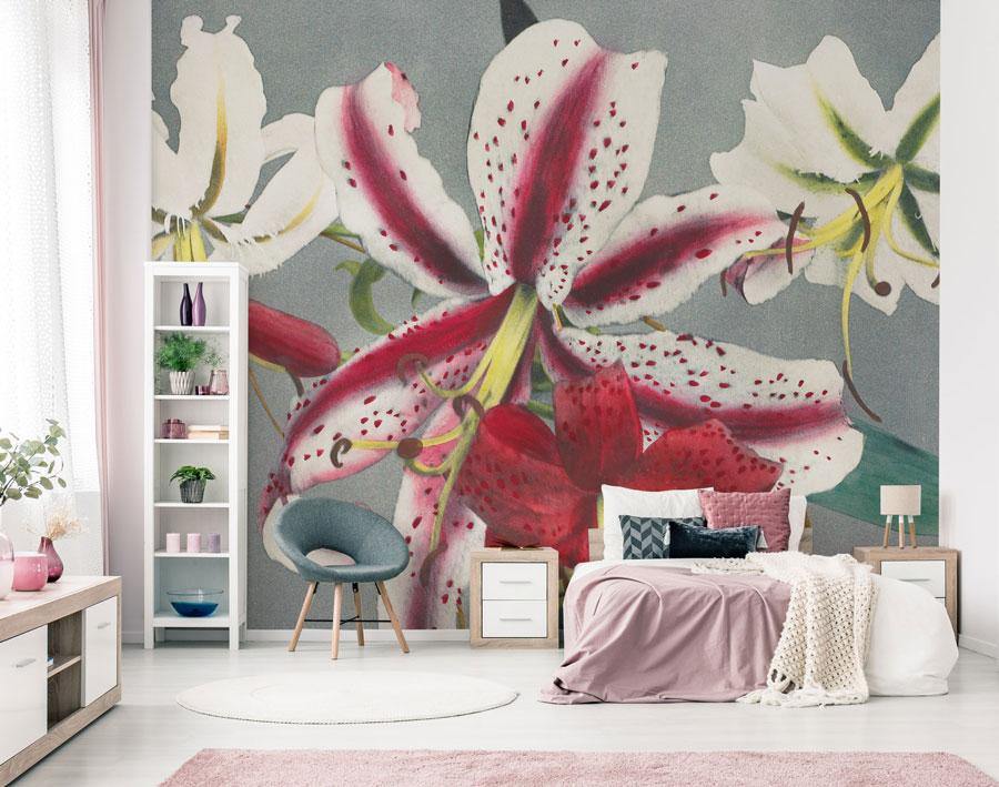 Japanese Flowers Mural Wallpaper-Wall Mural-Eazywallz